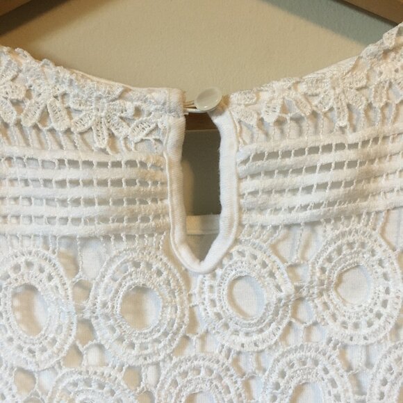 White Fantasy Crochet Lace Bilayer Tank Top - Picture 4 of 15